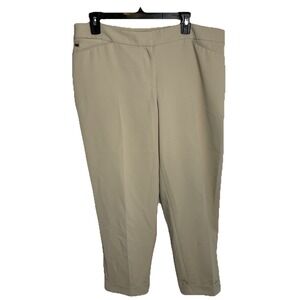 White House Black Market SZ 10 Womens Cuffed Crop Leg Dress Pants Beige‎ Tan EUC